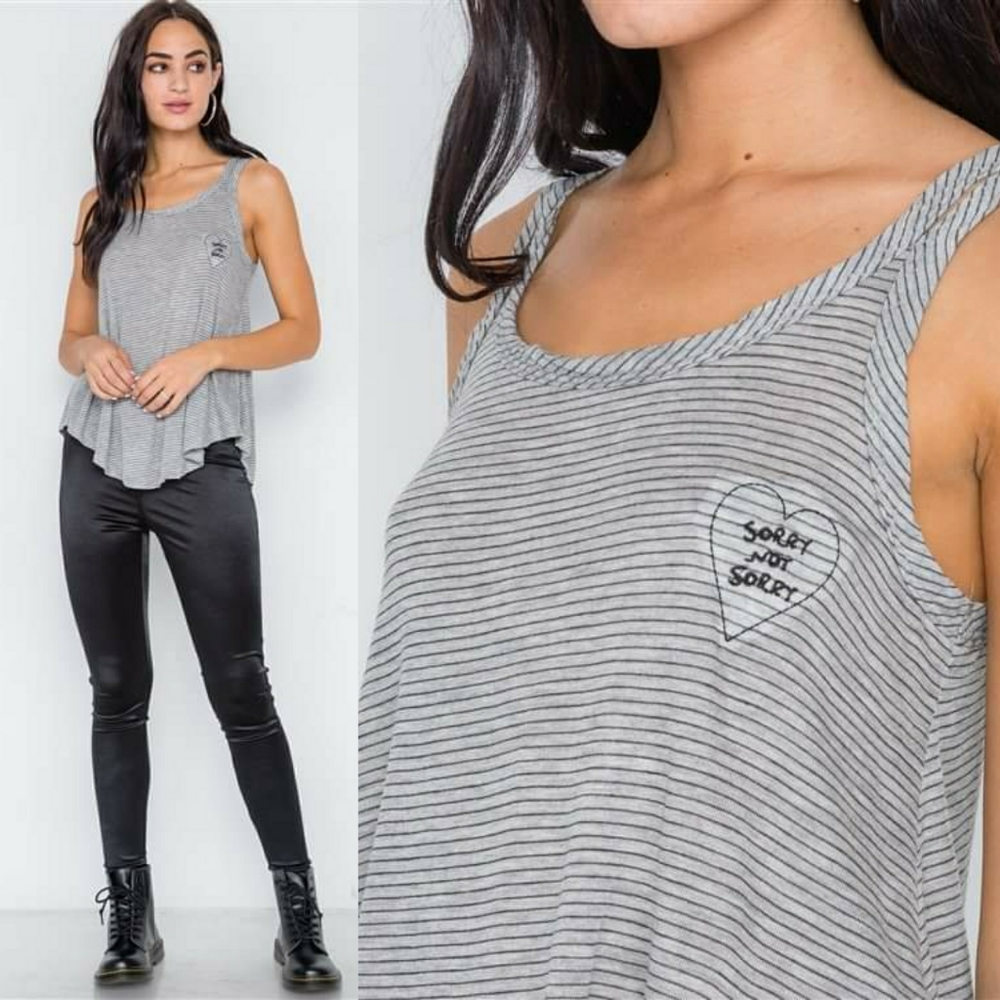 Sorry Not Sorry Gray Tank